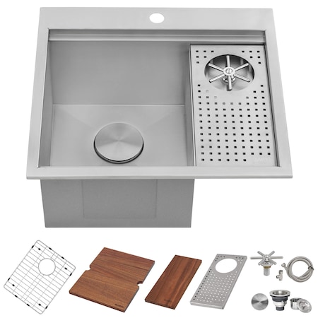 Ruvati Sink, Stainless Steel, 20" W x 22" L x RVH8262ST